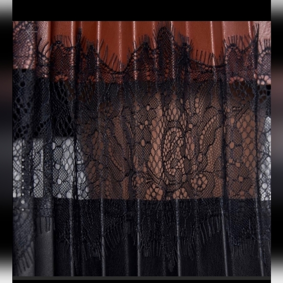 Zara Colorblock contrasting faux leather midi dress XS - Picture 4 of 16